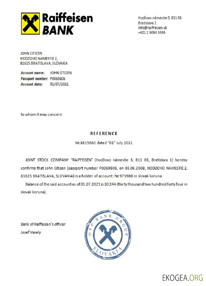 Slovaquie , Raiffeisen , reference